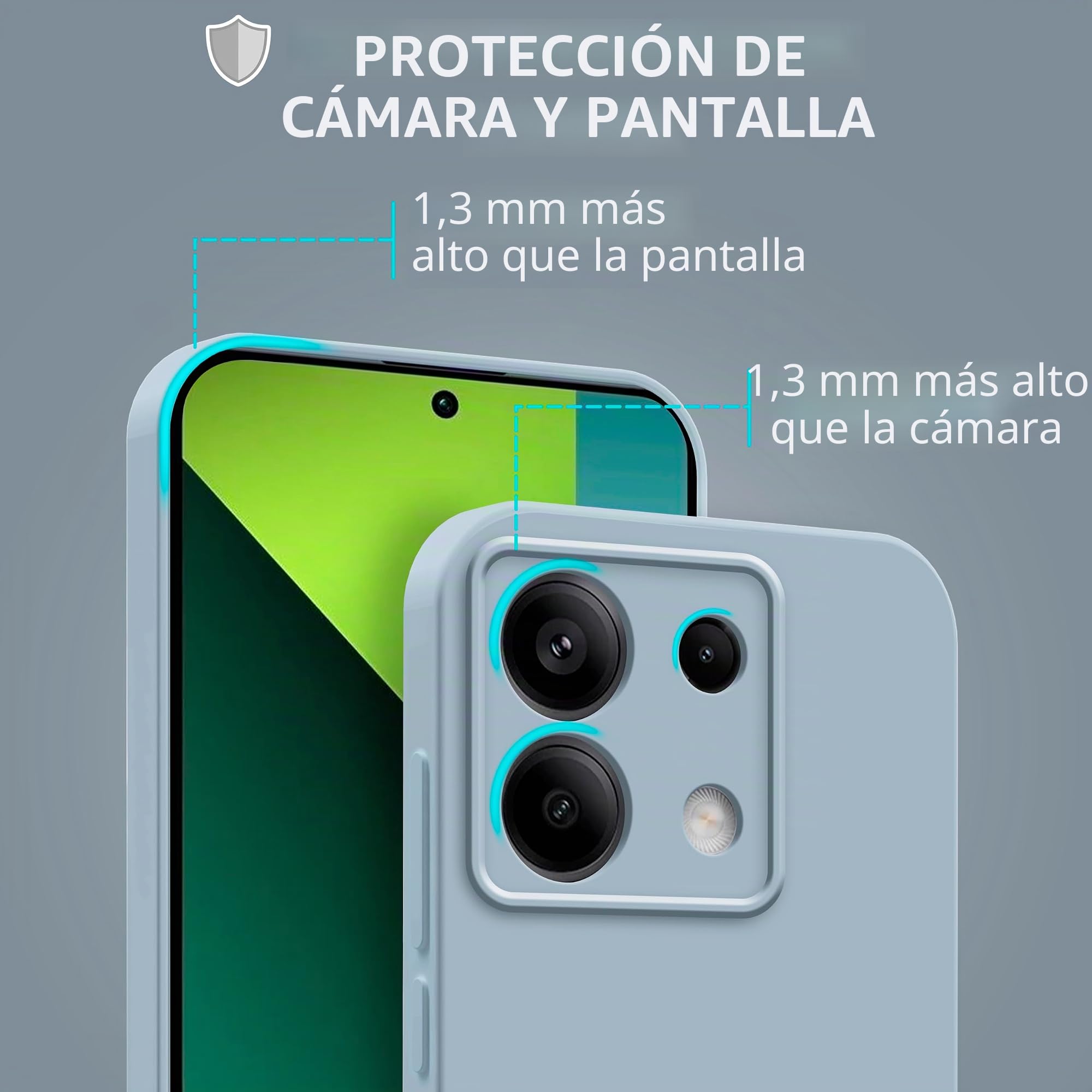 Funda MyGadget De Silicona TPU Para Xiaomi Redmi Note 13 Pro 5G Y Poco X6 5G, Doble Capa Antigolpes Y Antideslizante, Color Negro