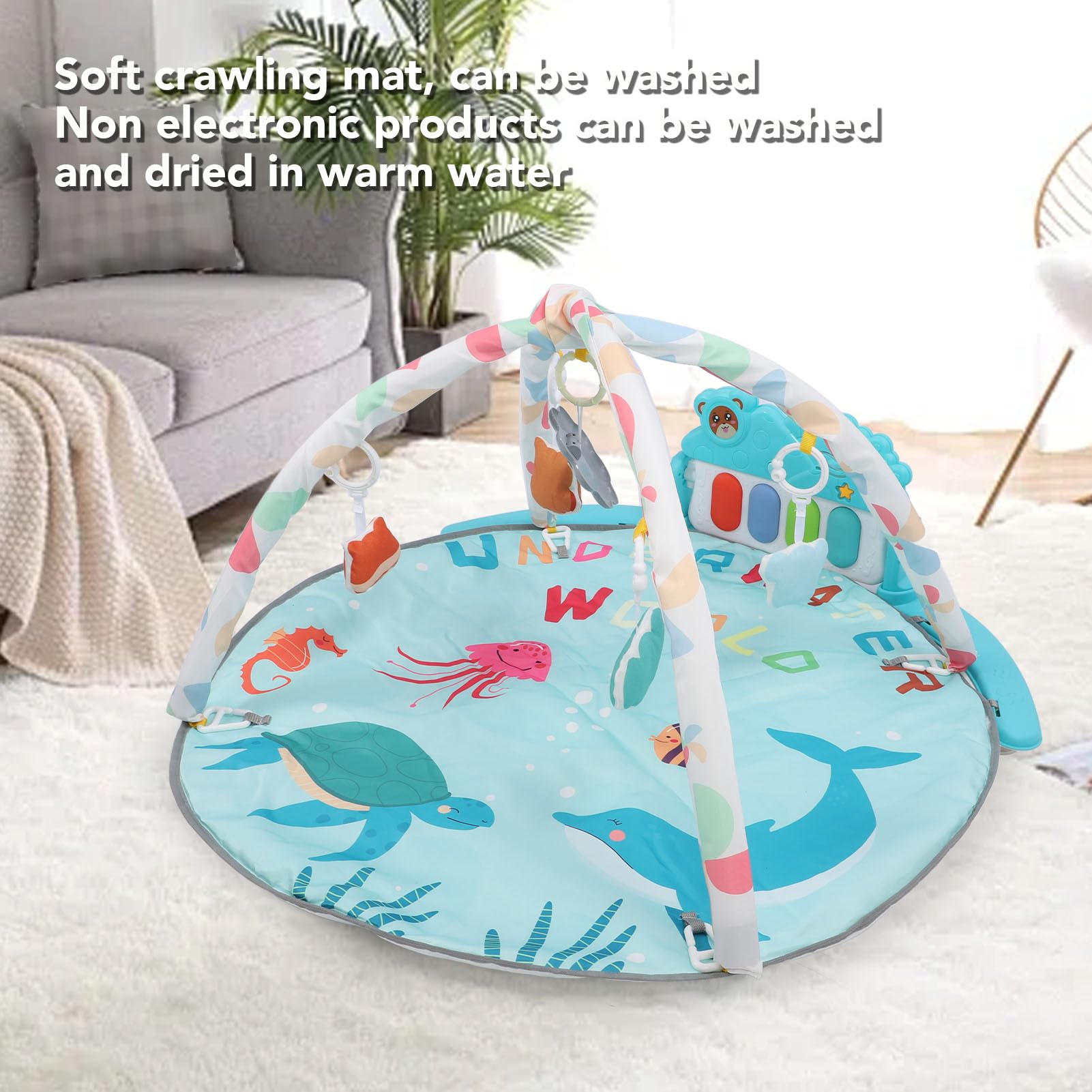 Generic 2-in-1-Baby-Gymnastik-Spielmatte für Neugeborene mit Sensorischen Entwicklungsfunktionen und Faltbarem Design aus Hautfreundlichen Materialien