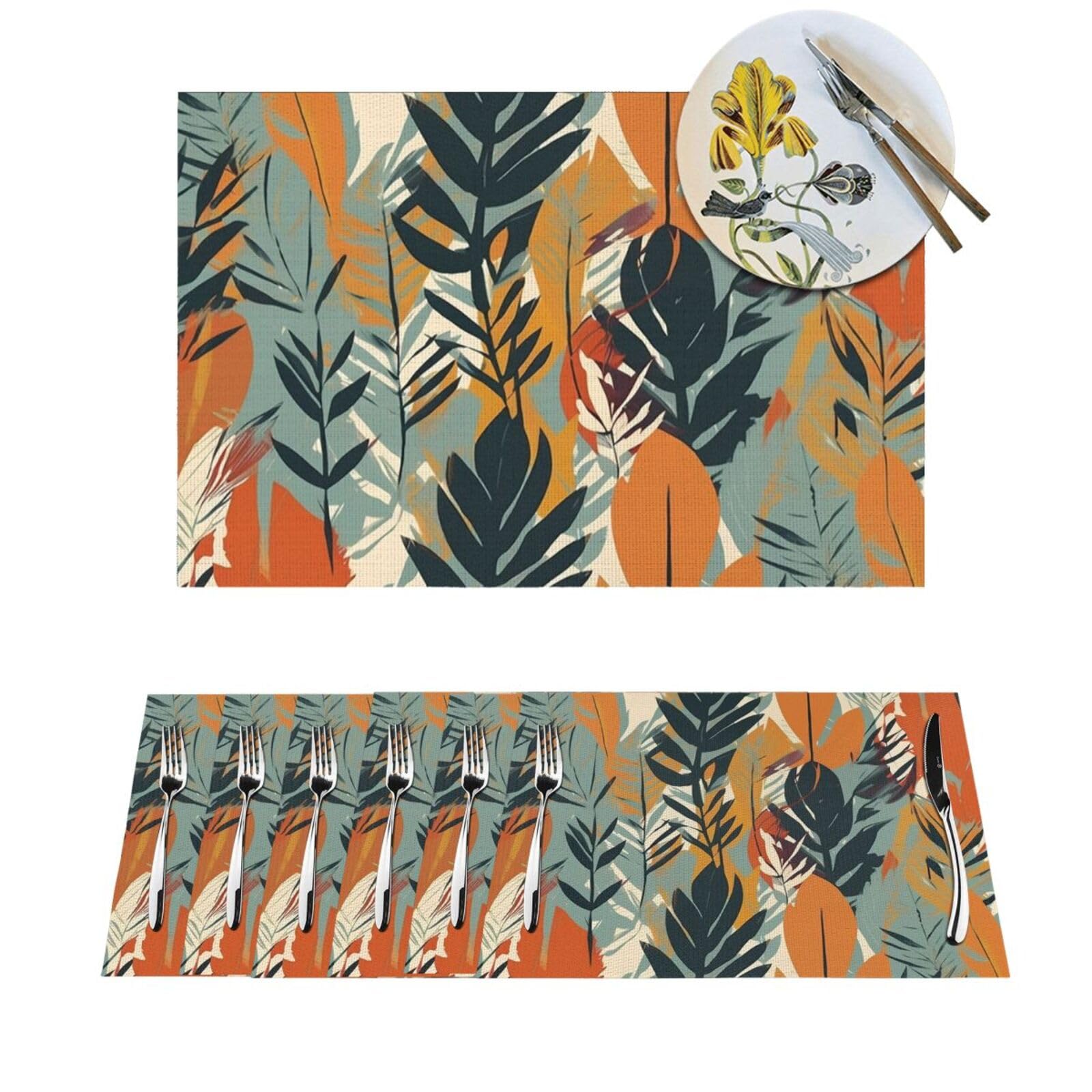 Sets de table de salle à manger lavables en PVC résistant à la chaleur x6