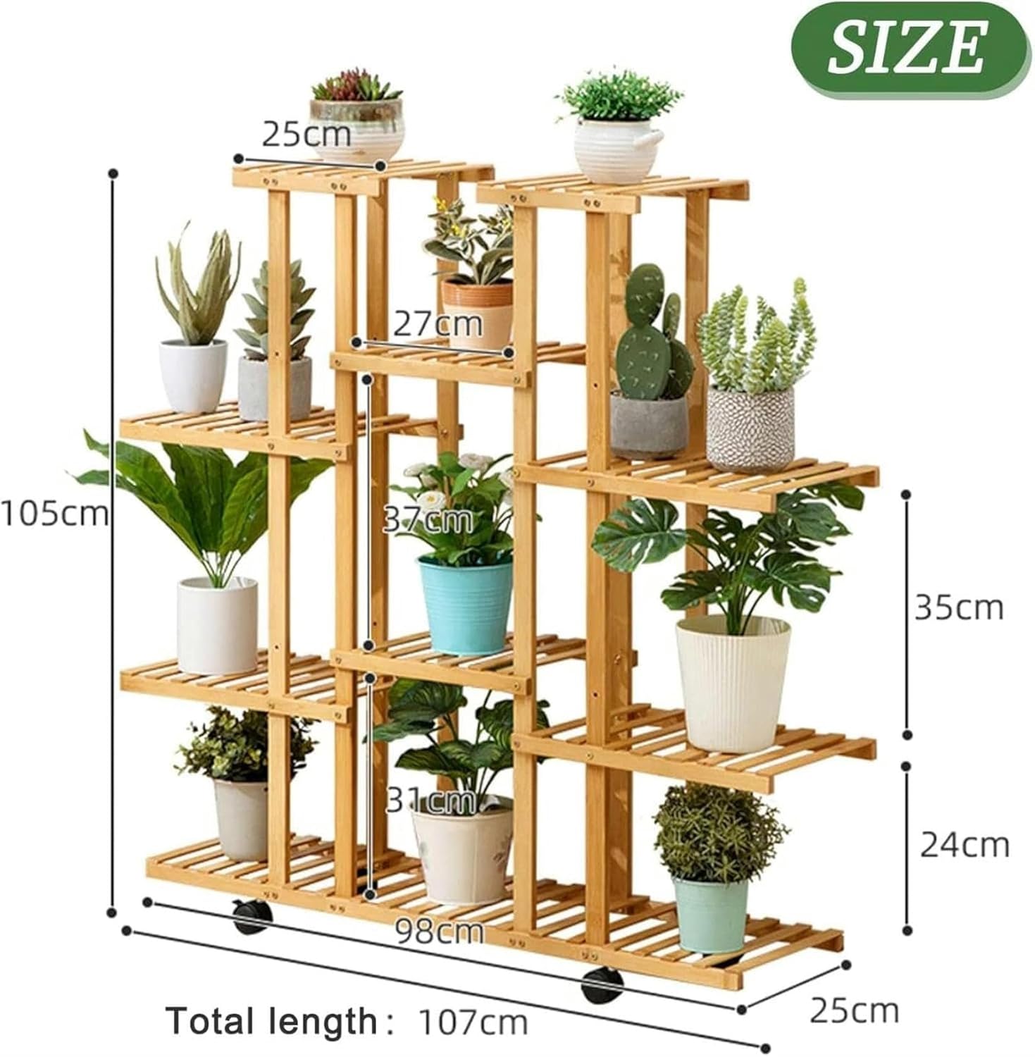 Interior Plants Support Support for Rolling Plants Exhibition of Plants Shelves for Various Flowers with Blockable Wheels ， Support for ，