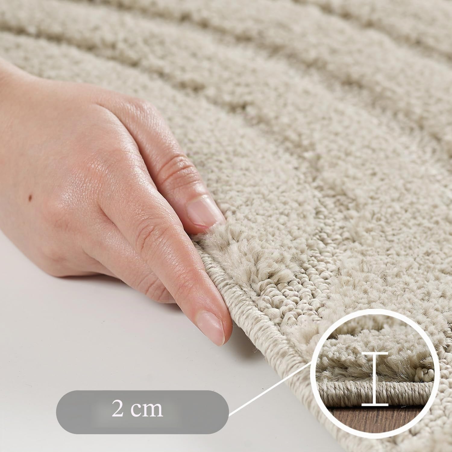 SIMPEX Tappeto Beige 160x230 cm, Shaggy Pelo Lungo, Morbido e Soffice, Tappeto per Soggiorno Stile Boho Scandinavo, Retro in Juta