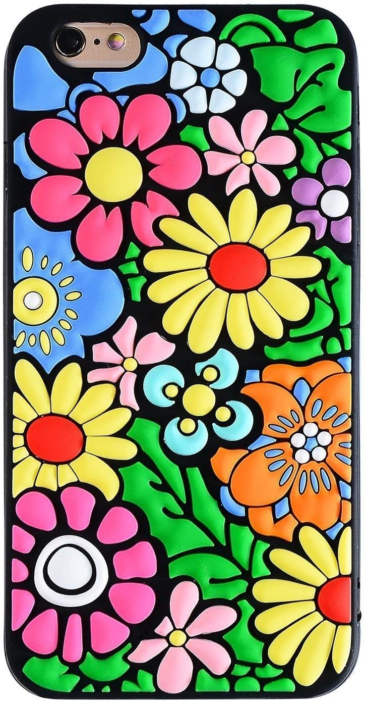 Joyleop Flower Case for iPhone 7 8,Cartoon Floral Pattern Soft Silicone Cute 3D Design Fun Cover,Kawaii Unique Kids Girls Lady Gift,Lovely Fashion Shockproof Skin Protector Cases for iPhone 7 8 4.7"