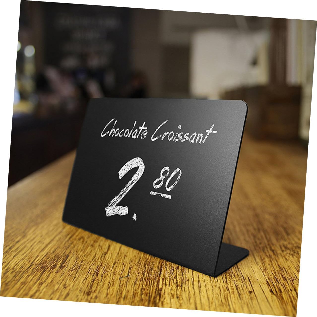 Small Blackboard Memo Board Set, 12pcs Black Acrylic Chalkboards with 1 Chalk Marker, Desktop Message Board for Wedding Party Decor and Home Counter Display