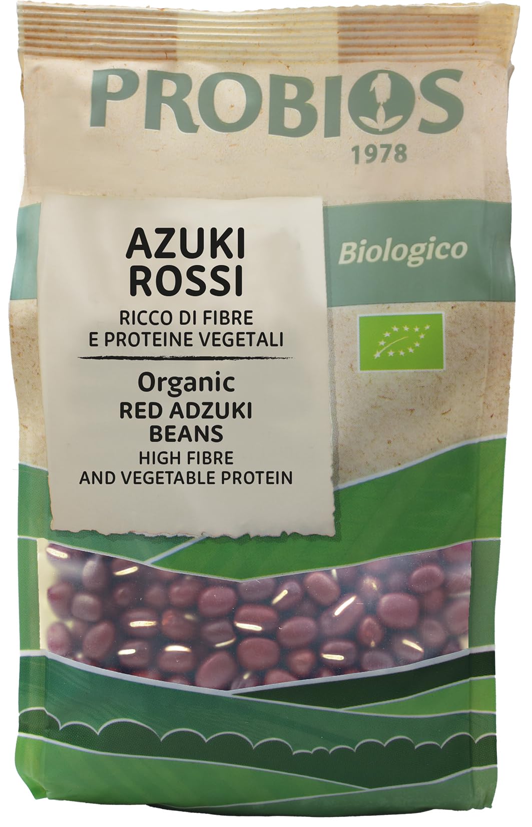 Probios Fagioli Azuki Rossi Biologici - Fonte di Fibre e Ricchi di Proteine ​​- Fagioli Azuki Rossi Naturali e Senza Glutine - 6 Confezioni da 400g