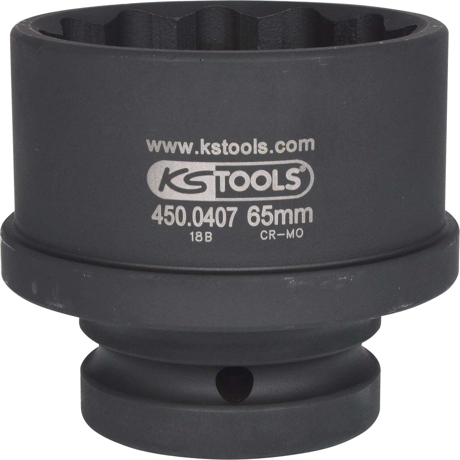 KS Tools 450.0407 Bussola Poligonale per Avvitatori ad Impulsi, Corta, 65 mm, 1"