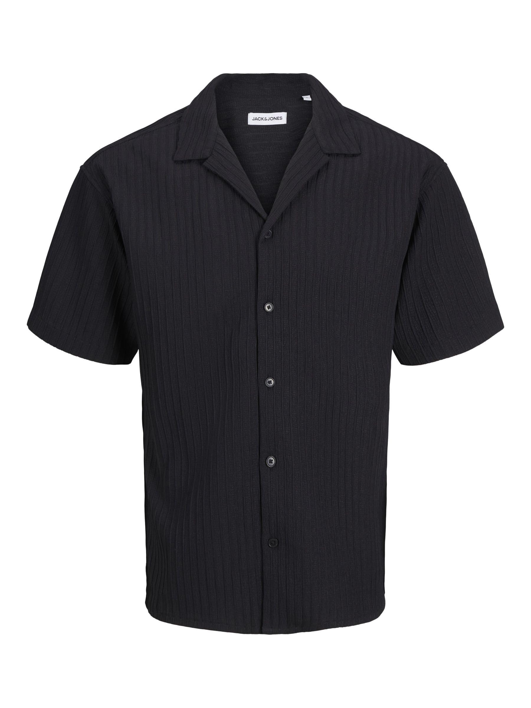 JACK & JONES Jjmassimo Resort Shirt SS, Black, L