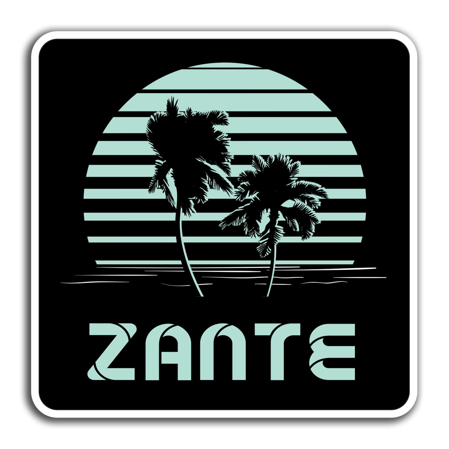 Destination Vinyl Ltd Multi 2 X 10Cm Zante Greece Sun Vinyl Stickers - Travel Sticker Laptop Luggage #23940 (10Cm Tall)