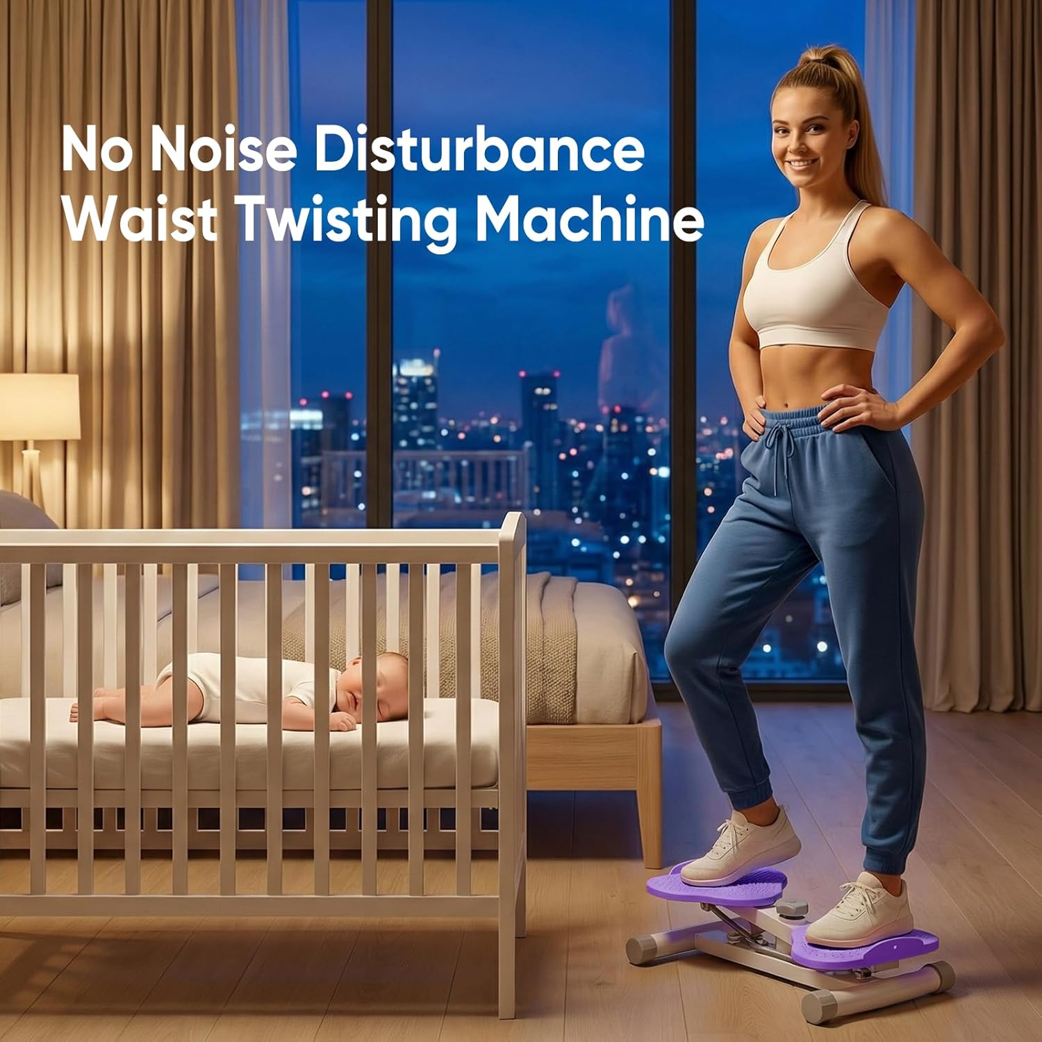 OLIXIS Waist Twister Machine Exercise, Ab Twister Board, 300 lbs Capacity, Noiseless Fitness Tool for Core & Belly Fat Workout, Anti-Slip Home Gym Equipment for Women and Men