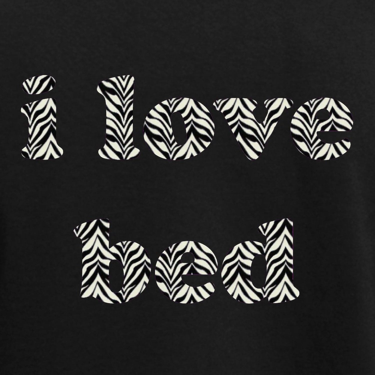 CafePress I Love Bed (Zebra Striped Font) Pajamas Womens Novelty PJ Sleepwear