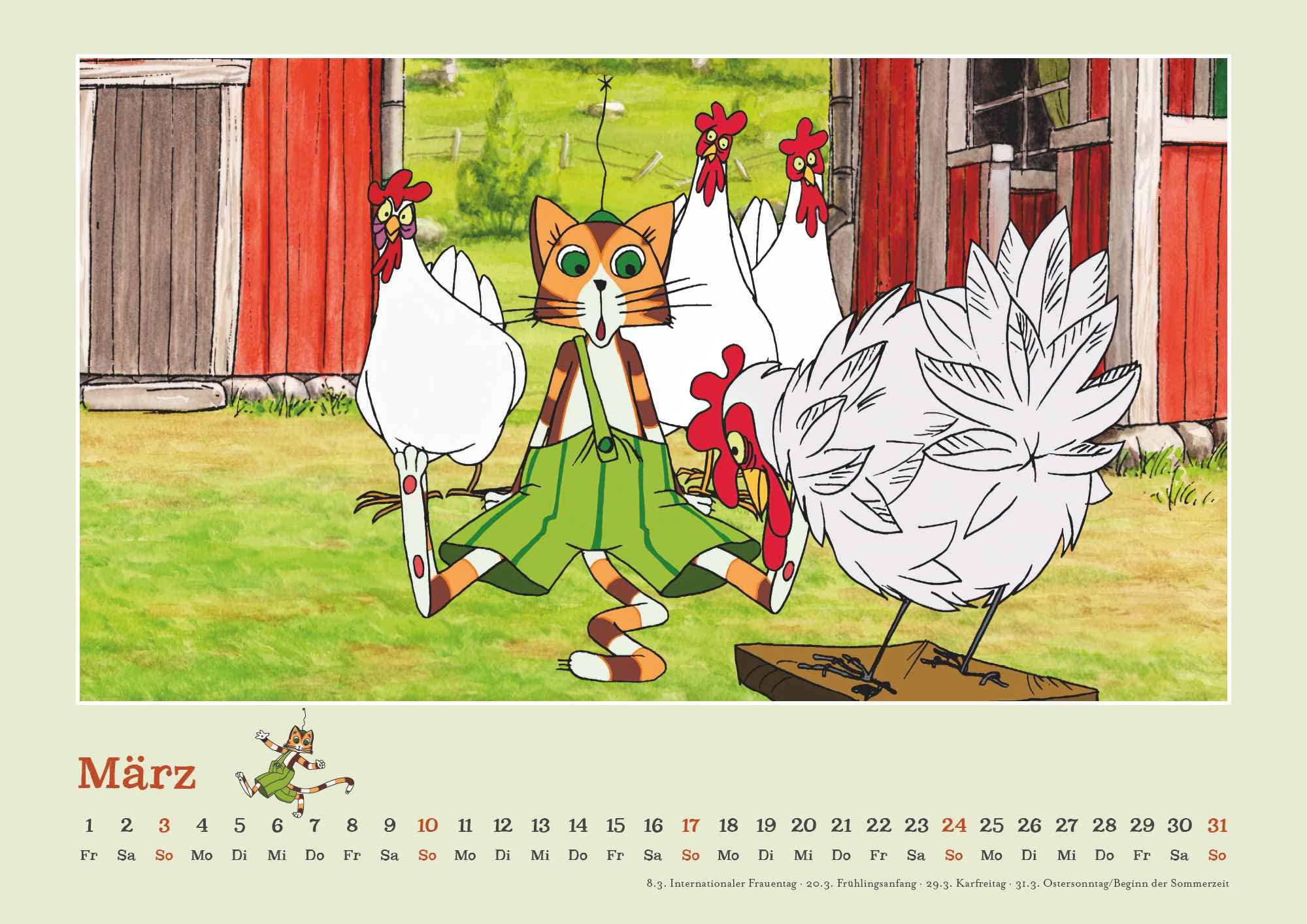 Pettersson & Findus 2024 - By Sven Nordqvist - Wall Calendar for Children - Landscape Format 42 x 29.7 cm - Image 4