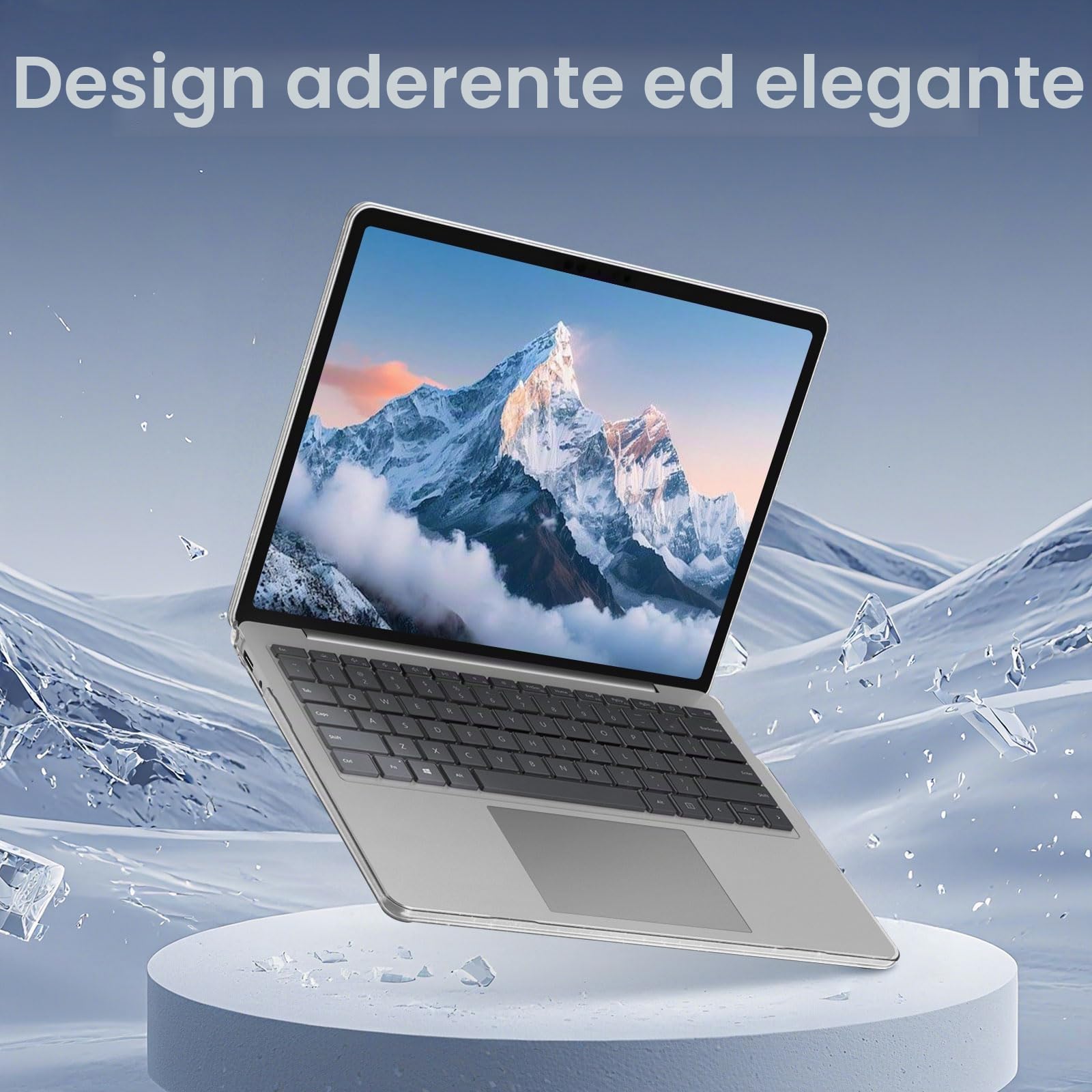 FINTIE Custodia Compatibile con Microsoft Surface Laptop 13 Pollici 2025 (Modello: 2095) & Surface Laptop for Business 13 Pollici 2026, Cover Leggera Sottile e Rigida Case, Trasparente Glittering