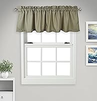 Vista 19 de Aiking Home Cenefas de ventana – 2 paneles de poliéster sólido cenefas de cocina con bolsillo para barra de 2.5 pulgadas para ventanas pequeñas