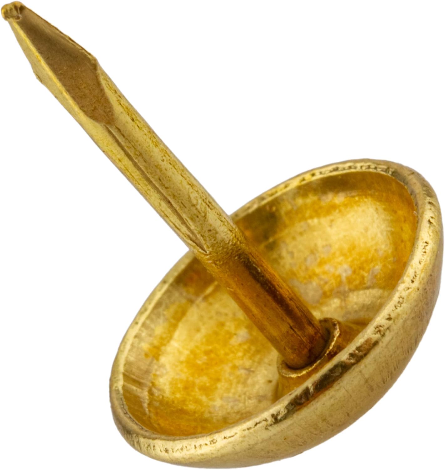 Brass Plated Plain Dome Head Upholstery Tacks - 7/16" Diameter × 5/8" Long - Pack of 50 - Decorative Nail Heads for Furniture - UT2-SB (1)