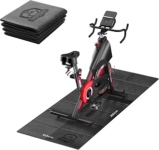 HAPBEAR Składana mata ochronna podłogowa do sprzętu sportowego i fitness – 200cmx90cmx5 mm, wysoka gęstość PVC, mata dźwiękochłonna do bieżni, trenażerów eliptycznych, rowerów treningowych, trenażerów