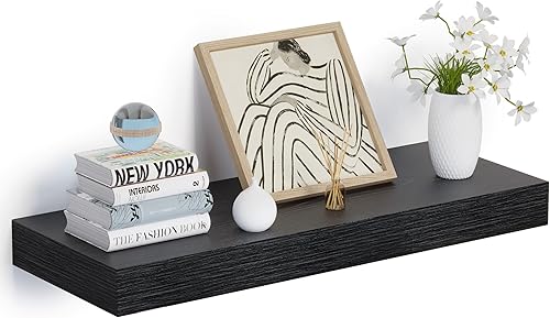 Miniatura 46 de Heimlove Estantes flotantes de 12 pulgadas de profundidad para pared, estantes de baño de 24 pulgadas, juego de 1, estantes montados para libros