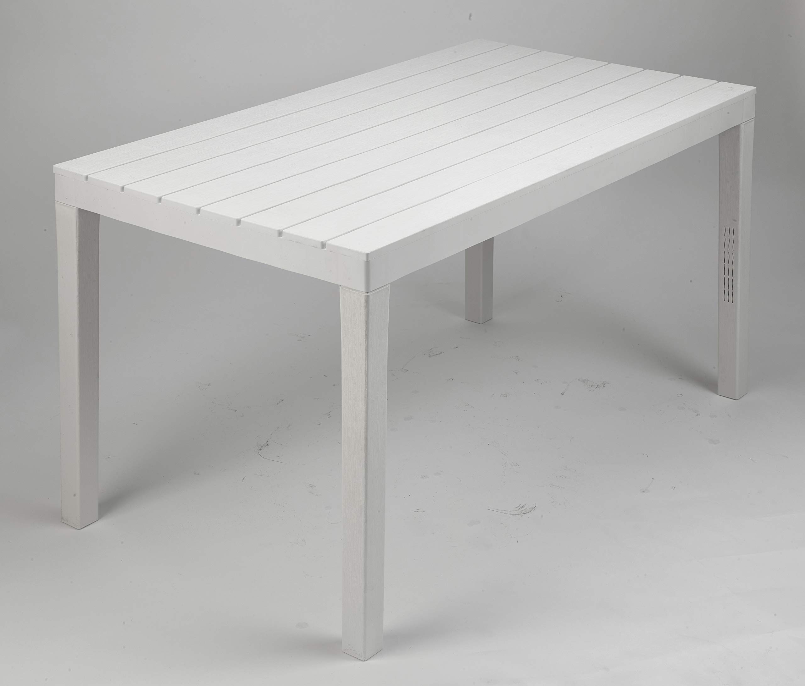 Dmora Table d'extérieur Vasto rectangulaire 138x78h72 cm Blanc Made in Italy