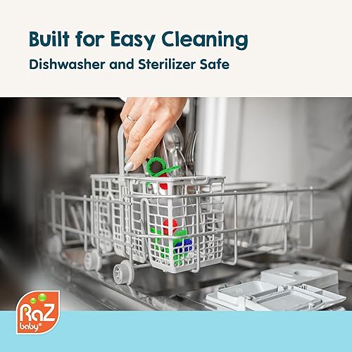 Miniatura 8 de RaZbaby RaZberry - Mordedor soporte con juguete de dentición desmontable para bebés con textura de bayas que alivia las encías doloridas lavable a