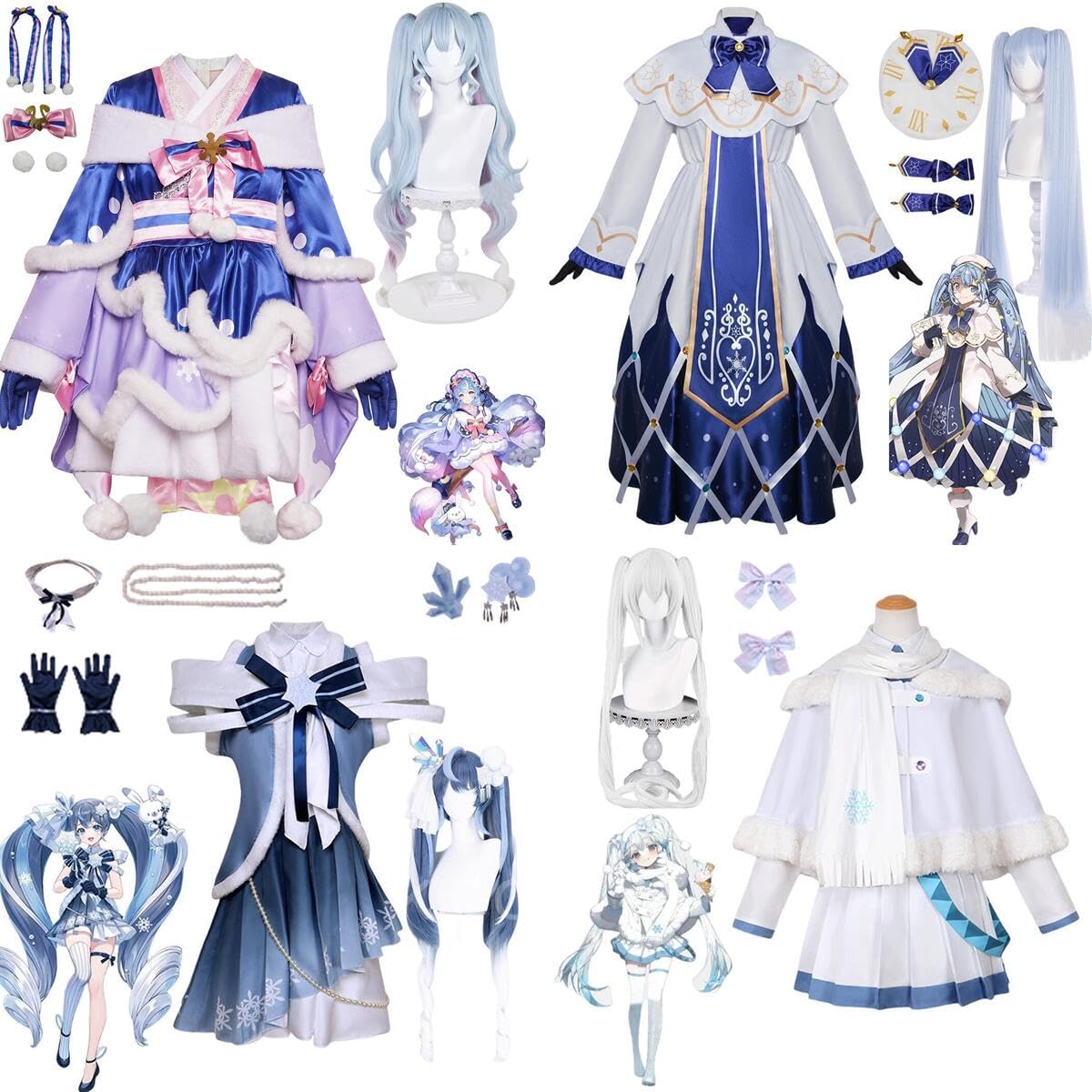Amazon.co.jp: 雪ミク コスプレ衣装 Cosplay 雪ミク2025/2024/2023