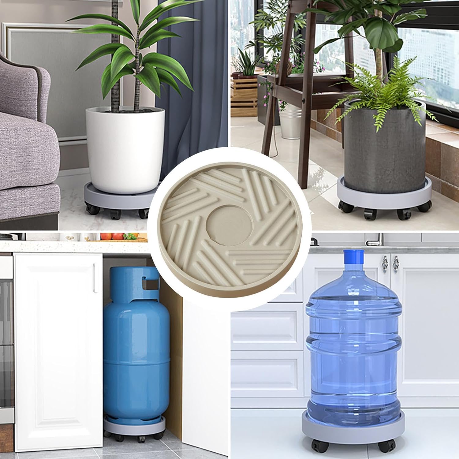 Rolling Plant Stand | Flower Pot Cart - Planter Roller Base,for Heavy Objects Vases Backyard Indoor Outdoor Home Garden
