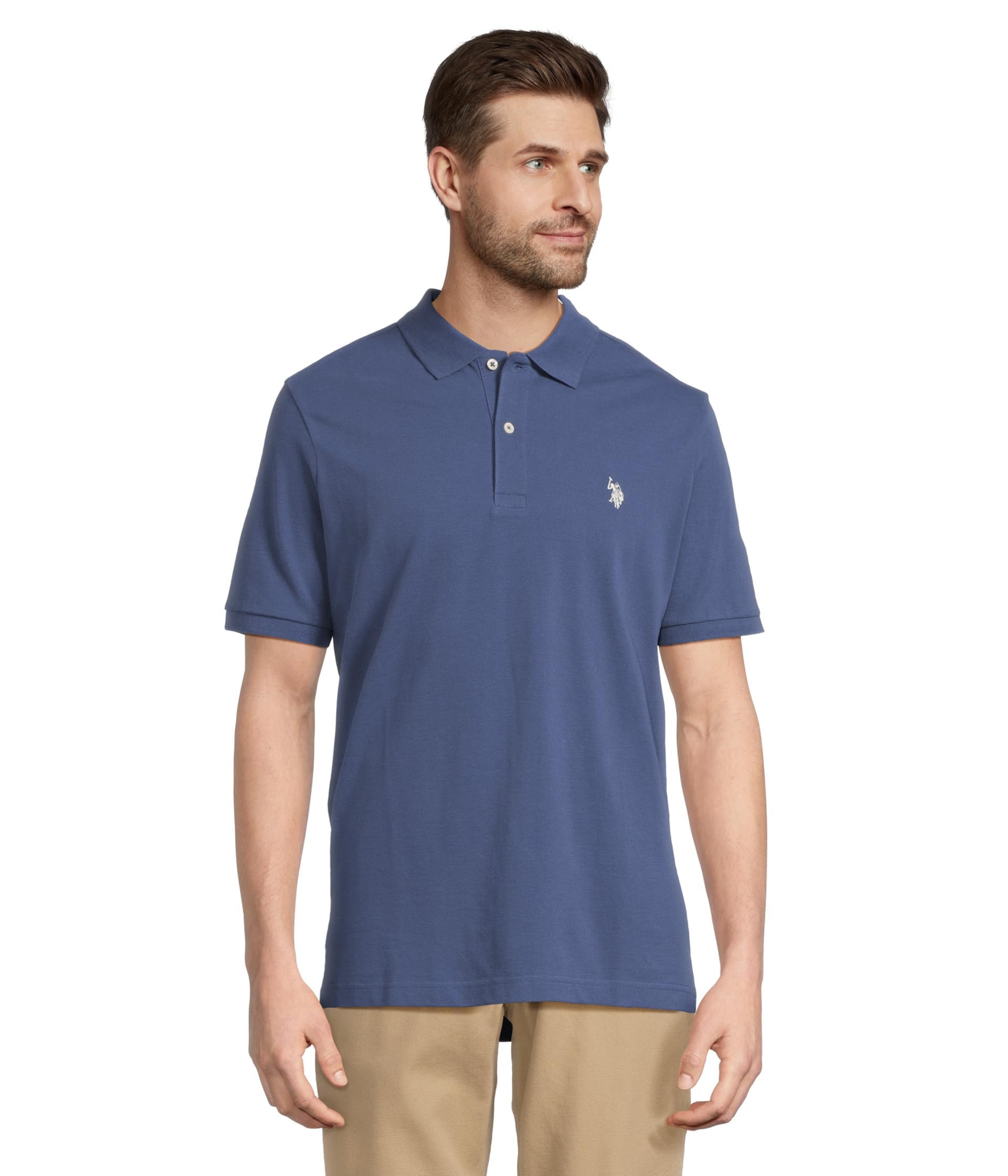U.S. Polo Assn. Men's Classic Polo Shirt, Two-Button Closure Pique Polo Shirt, Summer Fashion Golf Shirt | Two-Button Closure Pique Polo Shirt, Summer Fashion Golf Shirt X-Large Oceana Blue