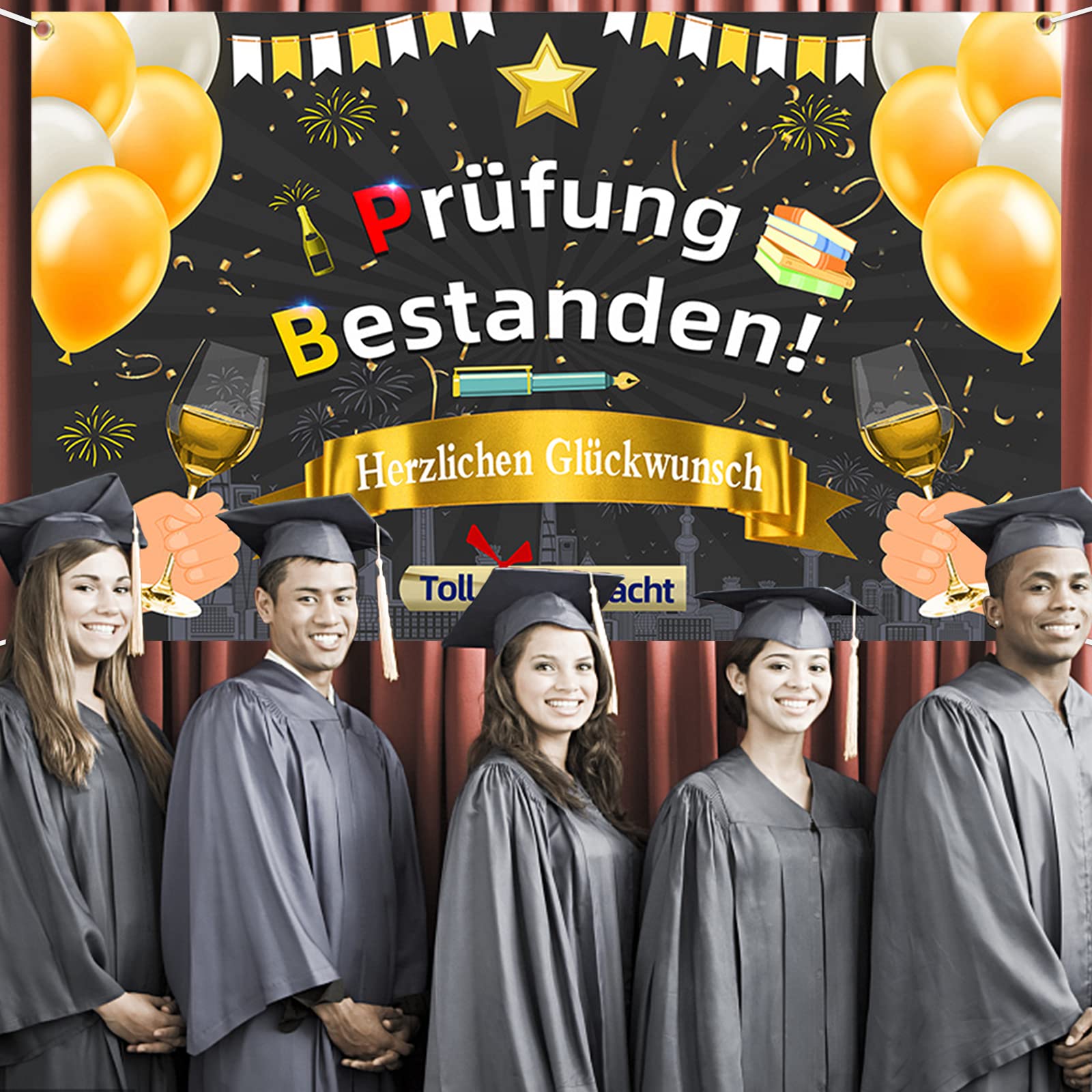 Abschlussball-Banner 2024 – Glitzerndes Foto-Hintergrund-Dekor