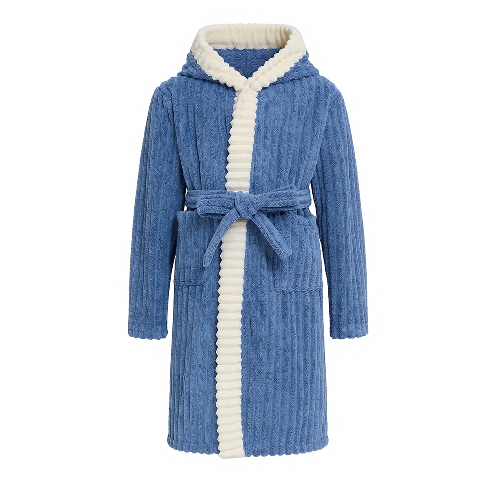 WYTbaby Bademantel Kinder Mädchen Unisex Flauschig Fleece Bademäntel mit Kapuze für Jungen und Mädchen 4-14 Jahre