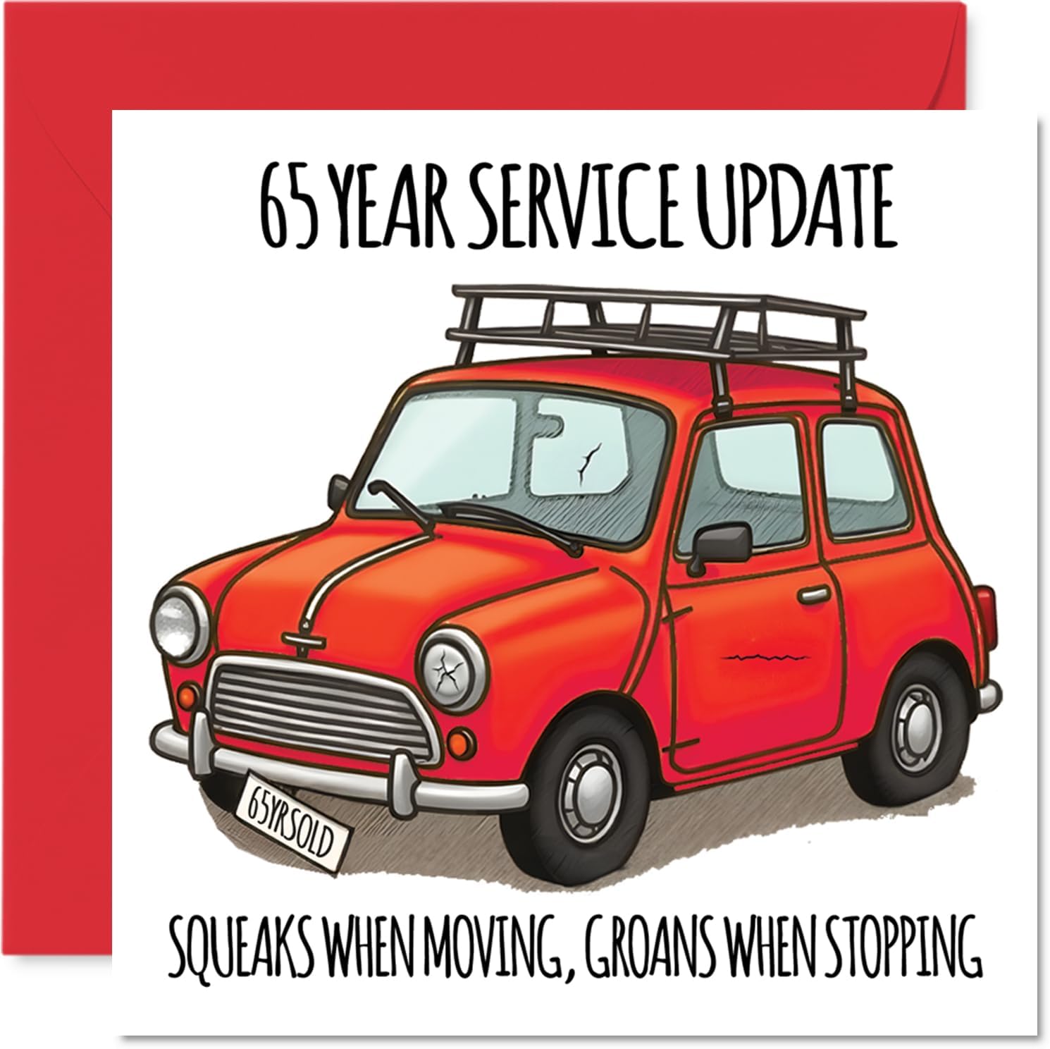 Stuff4 65th Birthday Cards for Women Men - Yearly Service Update - Happy Birthday Card for 65 Year Old Woman Man Dad Cousin Wife Friend, 5.7 Inch Bday Greeting Cards