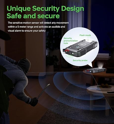 Miniatura 3 de Cargador solar de batería de 10000 mAh, con alarma de seguridad, carga rápida de 22.5 W, cargador de teléfono inalámbrico portátil, cables USB C,