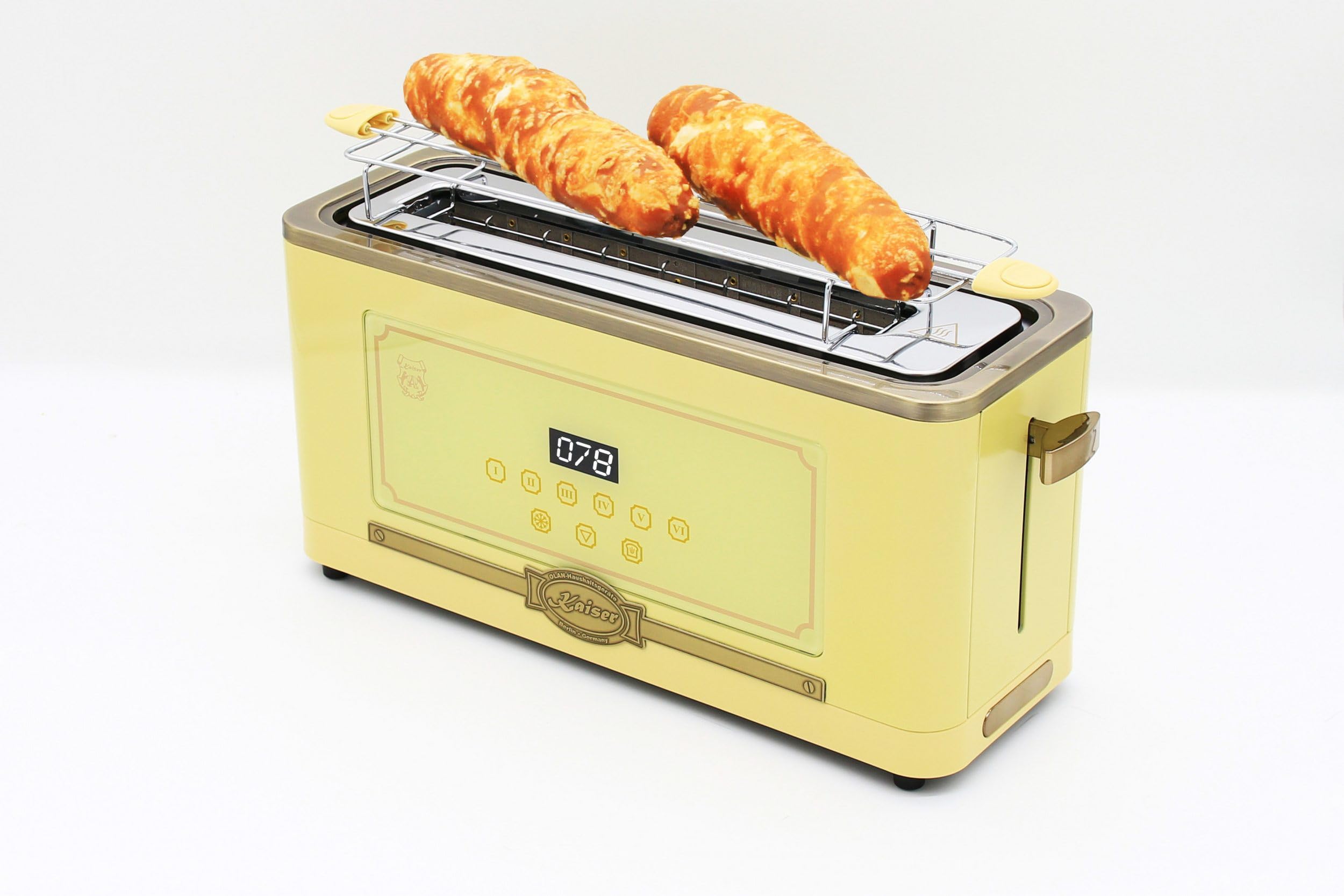 Kaiser Empire M 2530 ElfEm Four à micro-ondes 25 l avec grille à air chaud 25 fonctions + grille-pain rétro T 4000 ElfEm 6 niveaux de grillage, fonction décongélation, fonction réchauffement, grille