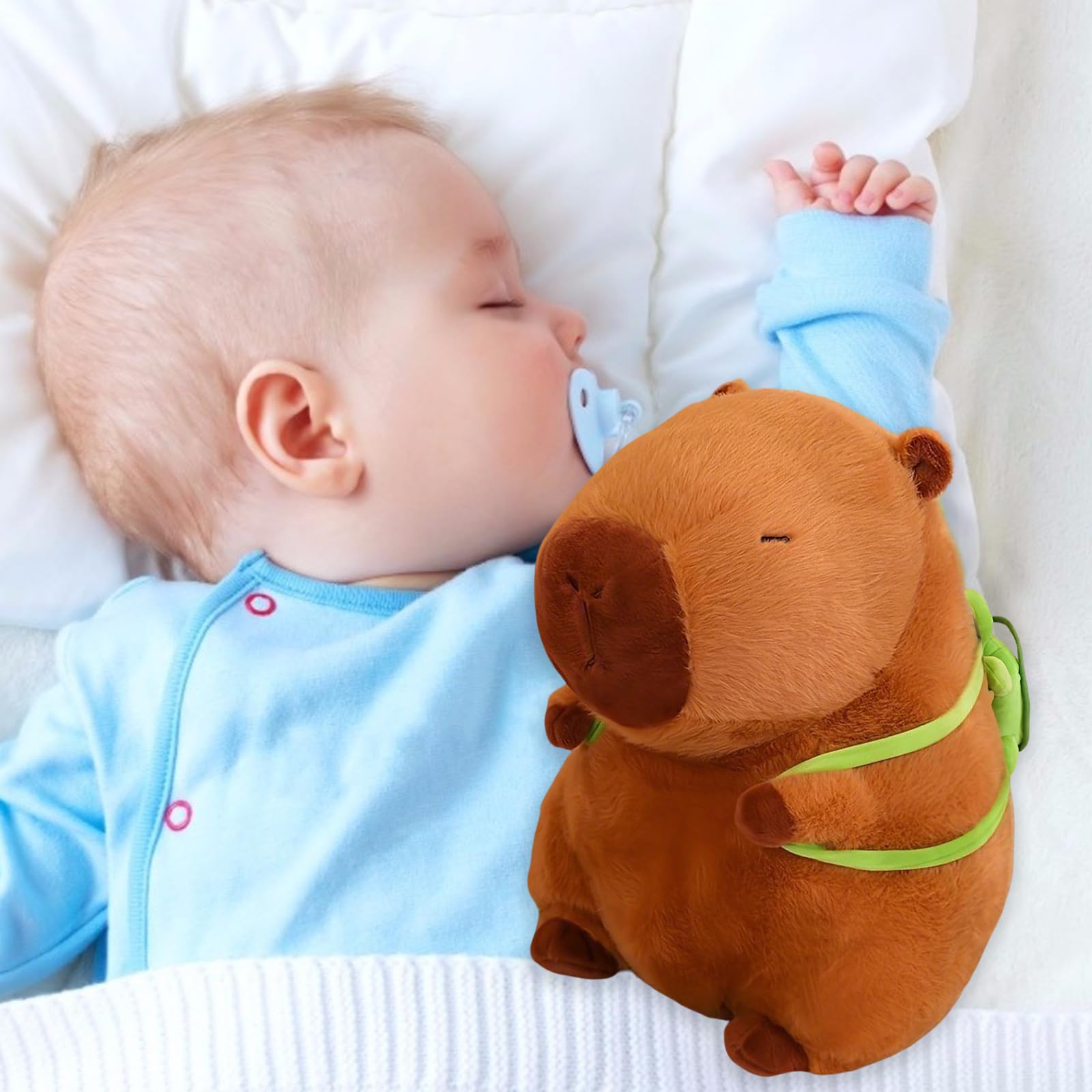 LHOEST Capybara Plush Toy 23 CM Plush Pillow Capybara Teddy with Turtle Backpack Cartoon Stuffed Animal Birthday capybara Gifts for Girls Boys Cute Doll Teddy Plush Toys for Kids Adults Animal Lovers in use