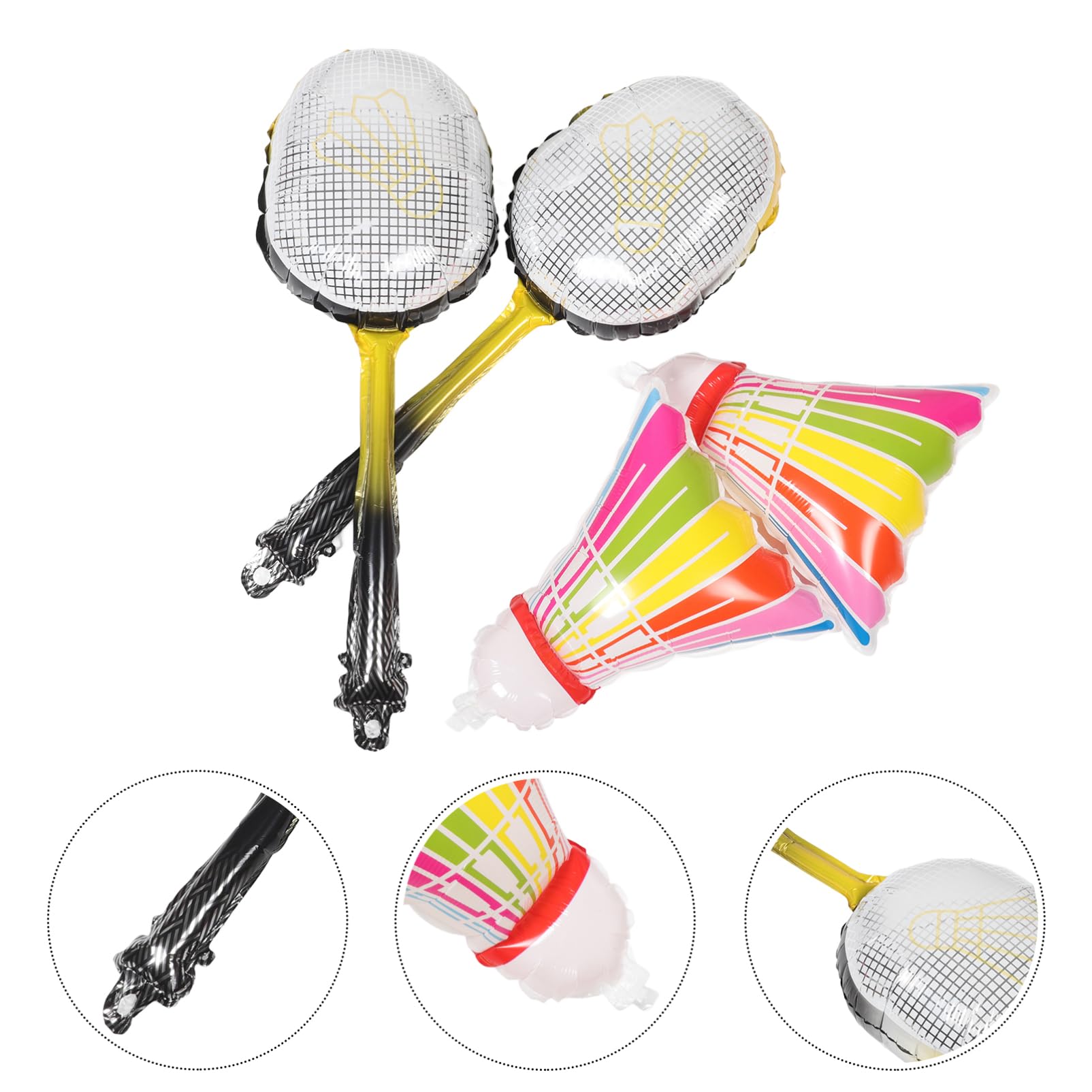 Ifundum Lot De 12 Ballons De Badminton Et 4 Raquettes En Aluminium – Décoration Sportive Pour Fêtes, Anniversaires Et Mariages