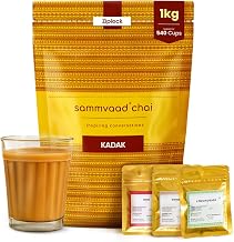 Sammvaad Premium Kadak CTC Chai - 1Kg (Includes 3 Exotic Spices) | Strong & Aromatic Assam Tea | Fresh CTC Tea for Rich Flavor | Makes 540 Cups | Zip-Lock Pack