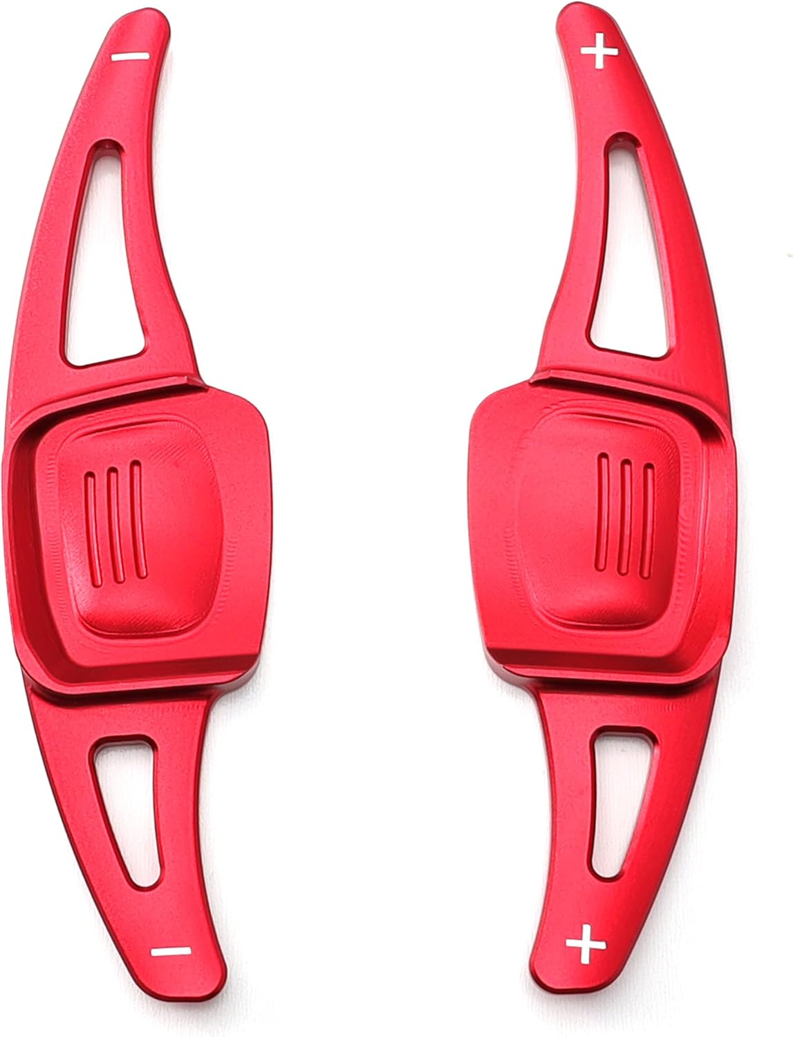 iJDMTOY Sports Red CNC Billet Aluminum Larger Paddle Shifter Extensions Compatible with Volkswagen 2022-up MK8 Golf GTI Golf-R e-Golf, etc