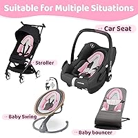 Vista 7 de Pro Goleem - Soporte de cabeza para asiento de coche de bebé transpirable 3 en 1, inserto suave para asiento de coche infantil, cojín para asiento