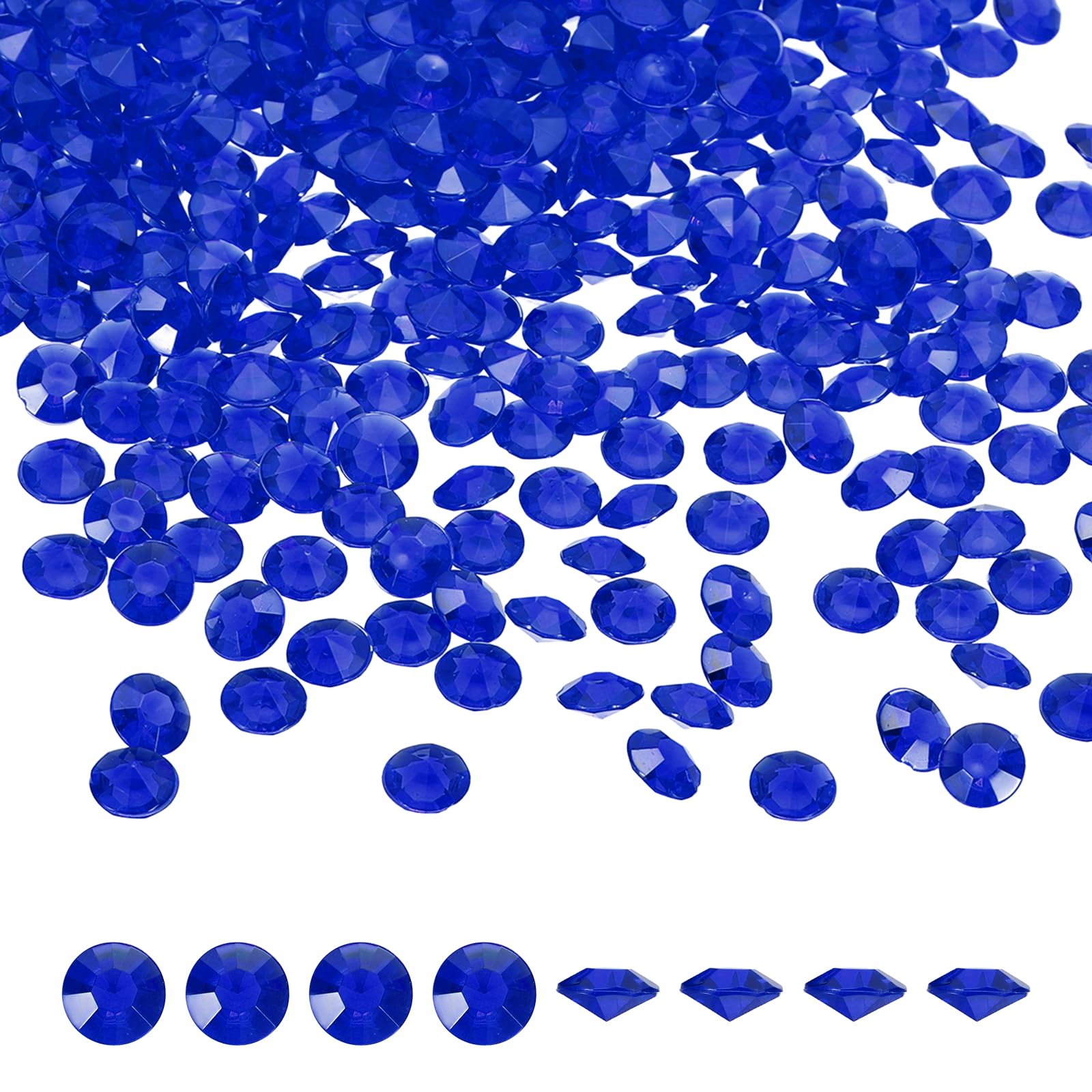 sourcing map 1000 Pcs Wedding Table Scatter Confetti Fake Crystals, Acrylic Diamonds Rhinestones Vase Fillers Gems for Crafts, Table Centerpiece Decor, Bridal Shower Party (Dark Blue, 8mm)