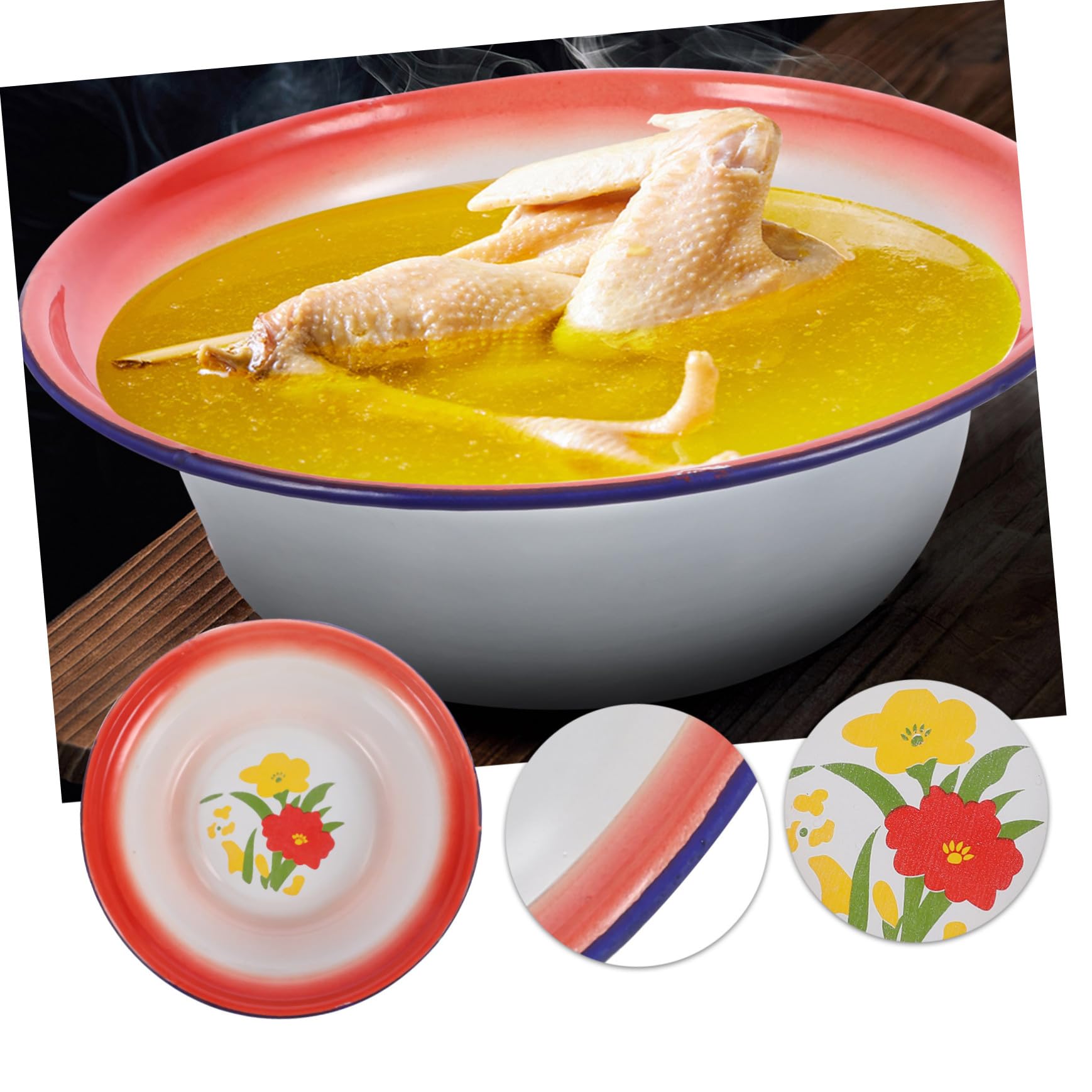 Cuencos Esmaltados Juego de 5 y Aperitivos Vintage para Sopa Camping Picnic