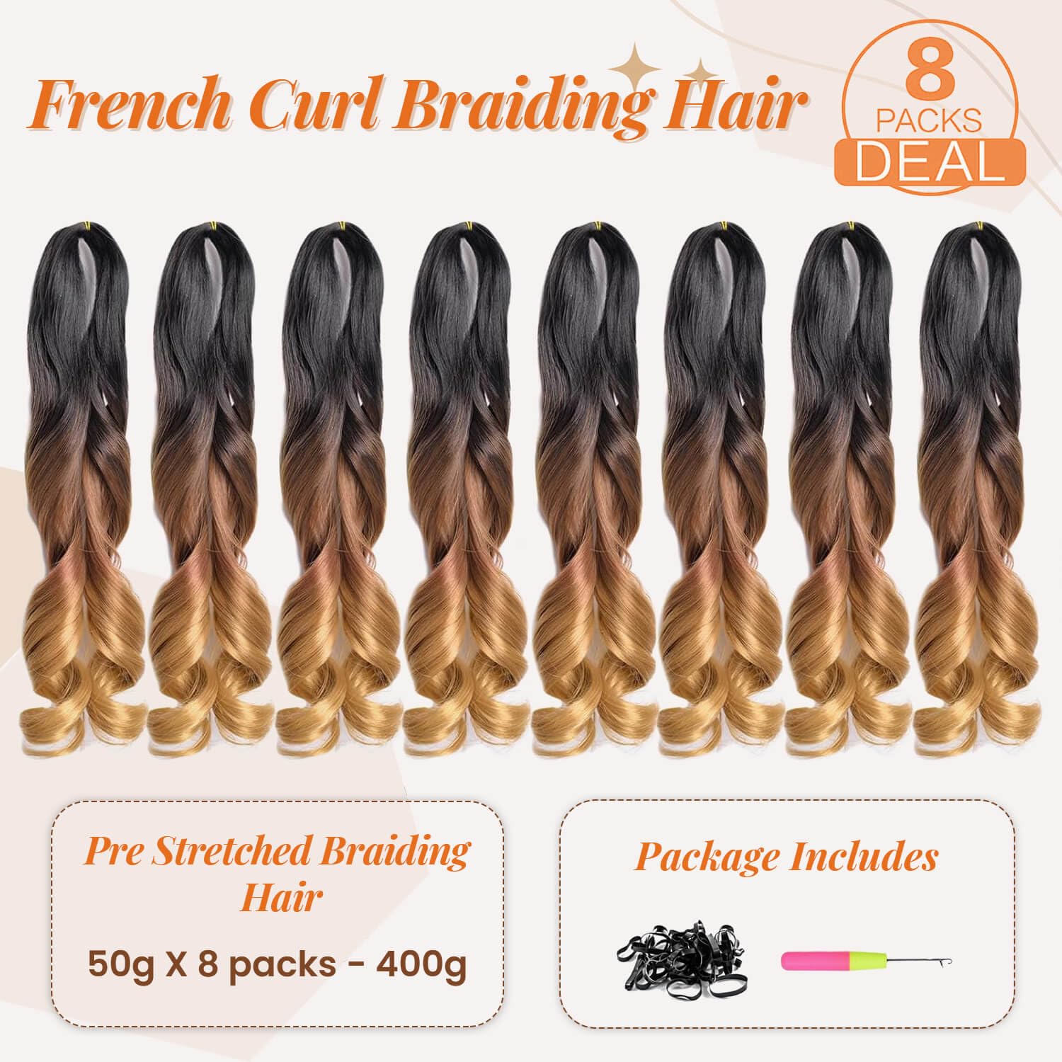 Flyroseing 12inch French Curl Braiding Hair - Image 4