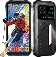 HOTWAV Hyper 7 5G Rugged Smartphone Unlocked 2025: 20GB+256GB/2TB, 10800mAh Battery, IP68/IP69K Waterproof, 64MP Camera, Android 14, T-Mobile