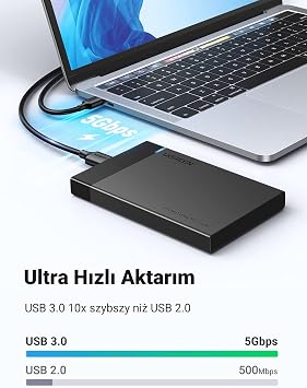 Ugreen USB 3.0 2.5 inch Sata Hard Disk Box, Black