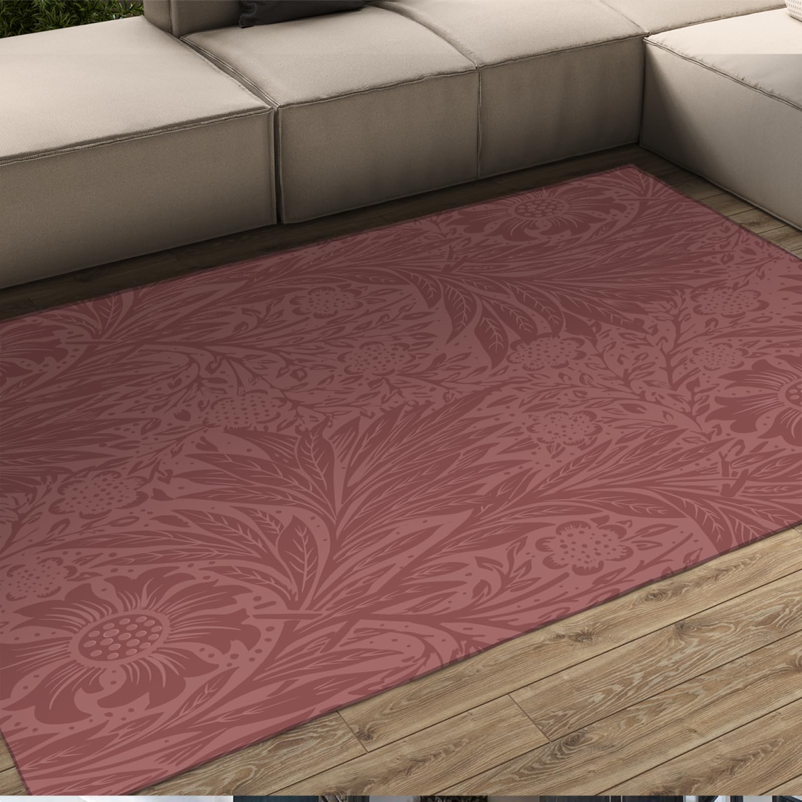 Tapis de porte grand format style Morris moderne aux finitions premium non perte
