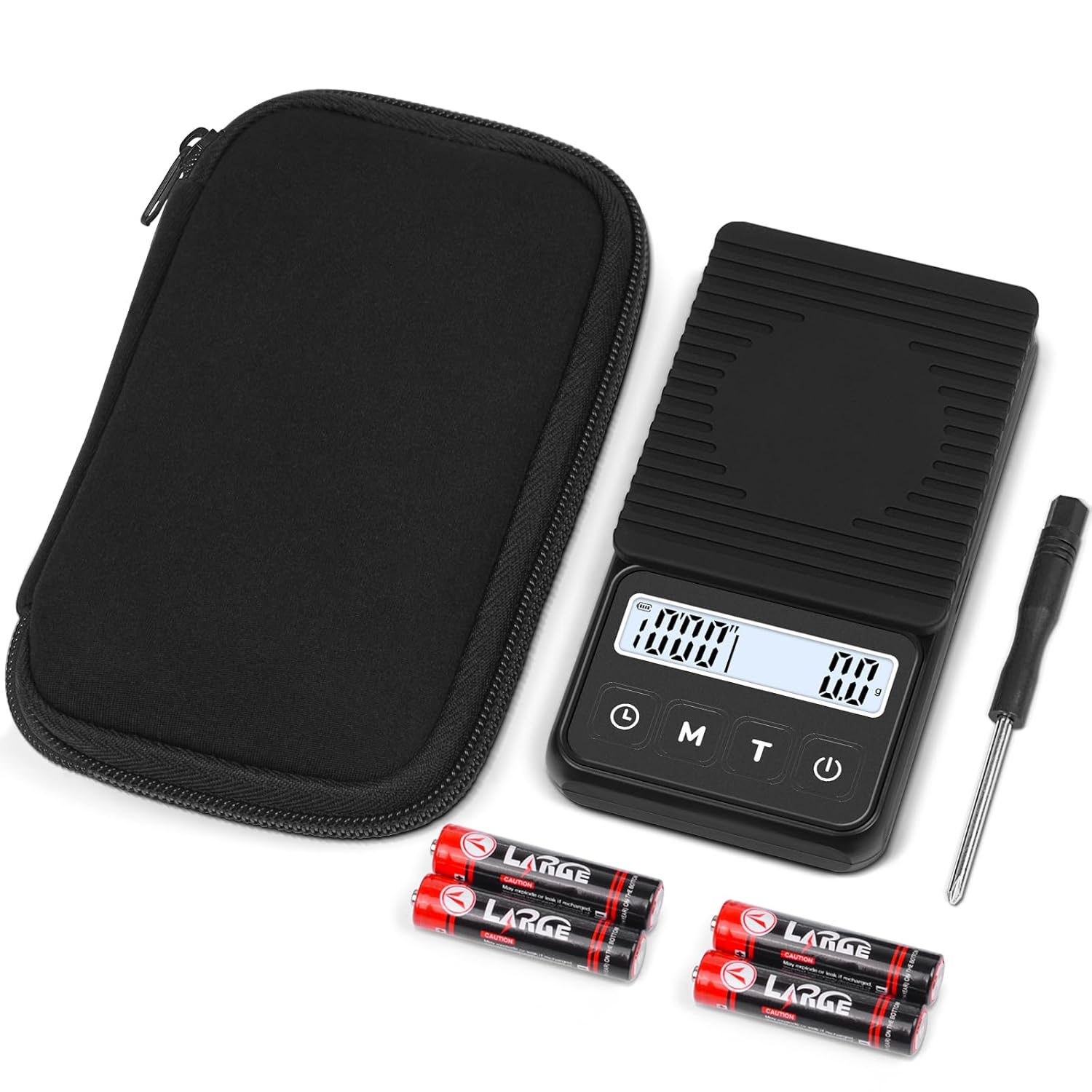 QP Digital Coffee Scale with Timer, Mini Scale, 1kg/0.1g High Accuracy Portable Espresso Scale, IP68 Waterproof Gram Scale for Coffee, 3 Modes Digital Pocket Scale, g/oz/ml, LCD Display, Auto Off