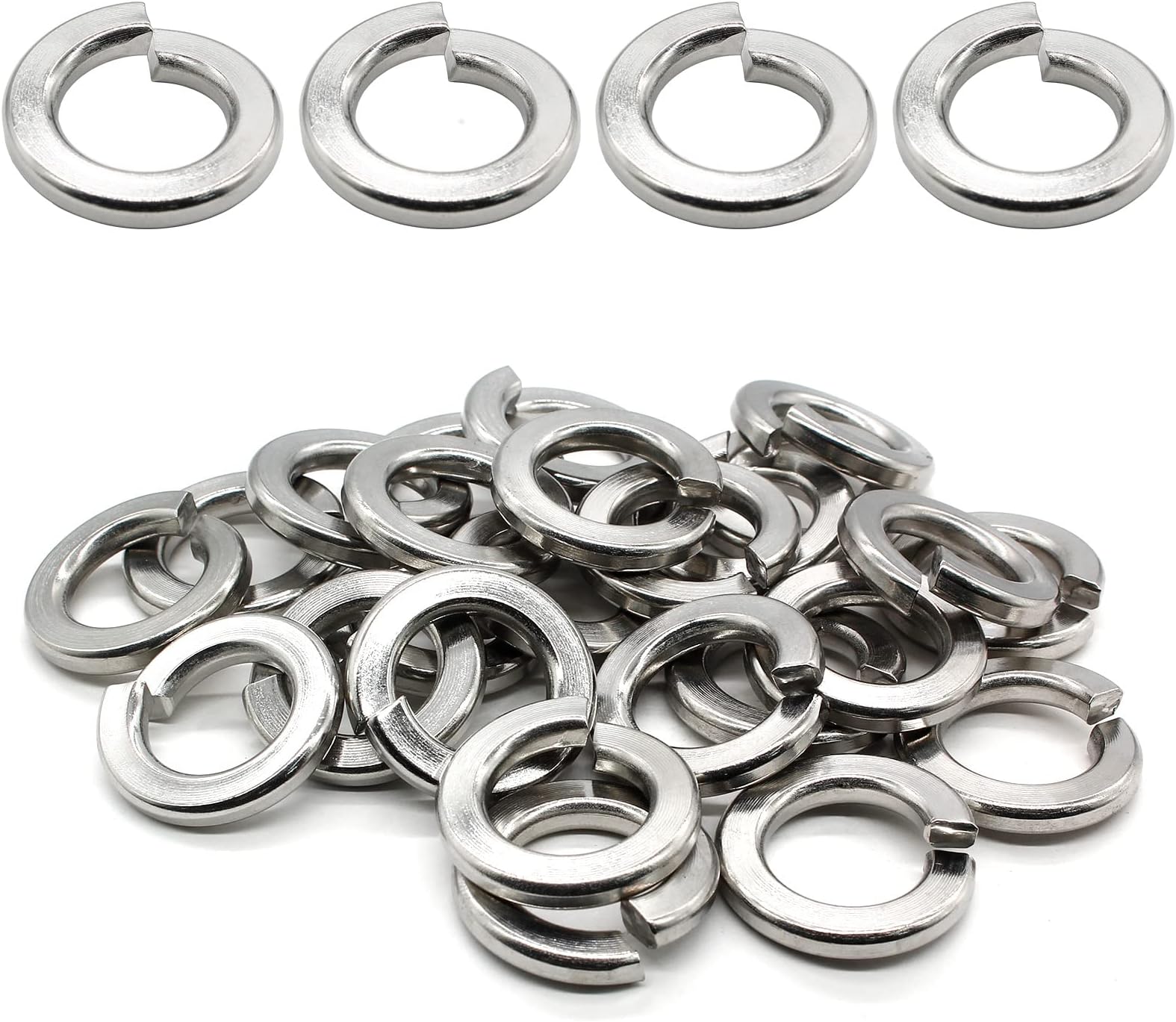 100 PCS Split Lock Washers 1/4 Inch Spring Washer 304 Stainless Steel Washer