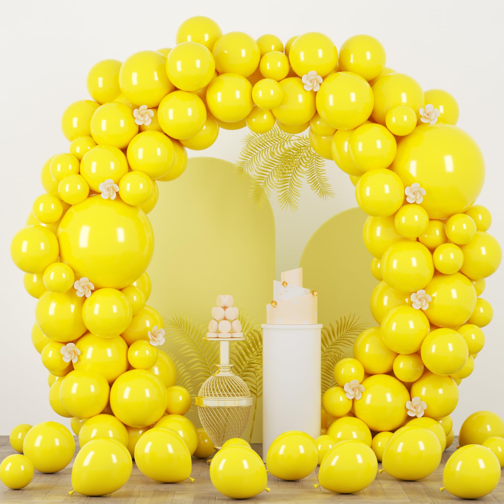 Voircoloria 90pcs Yellow Balloons Garland Arch Kit, 18 12 10 5 Inch