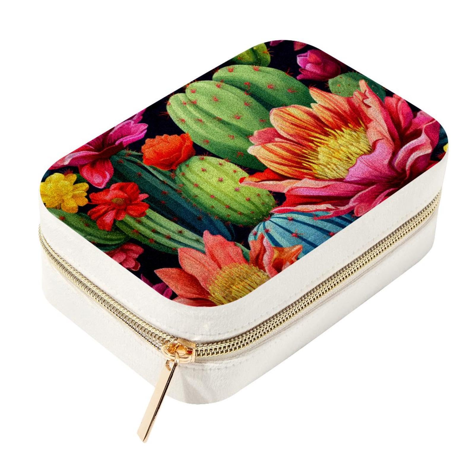 Étui de rangement de voyage cactus pour organiser ses colliers