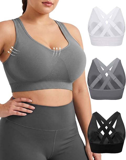 FITTIN Adjustable Sports Bra for Large-Bust: Adjust Support for Workout | No More Settling Dial in Your Perfect Fit Full Coverage No Spillage for Gym & Yoga - for C–DDD Cup Plus Size Large Bust Women
