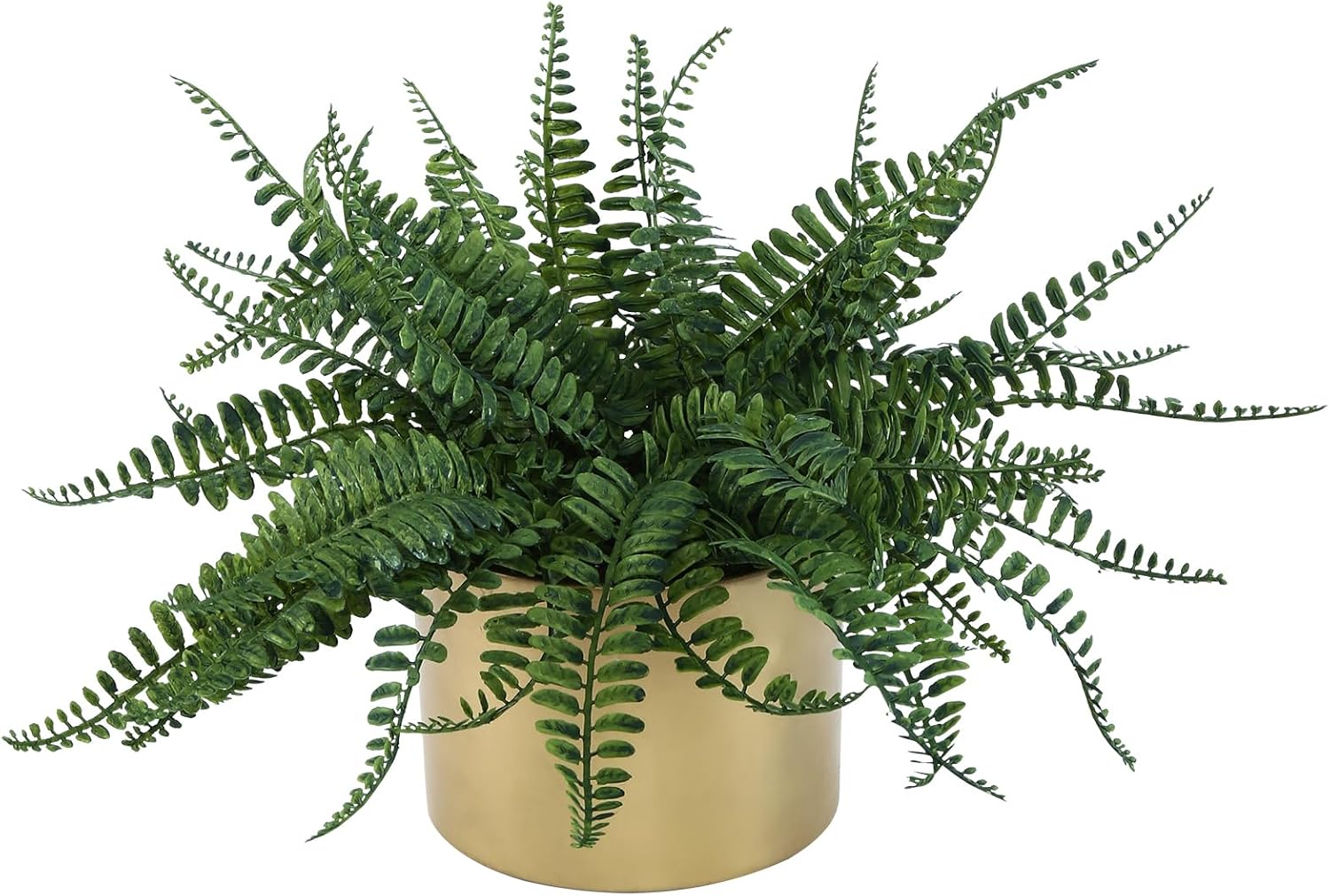 DuHouse Artificial Fern Potted Plant, Fake Greenery Plants in Pot, Faux Fern for Home Office Desk Shelf Bathroom Kitchen Farmhouse Tabletop Decoration(Large-Gold Pot)