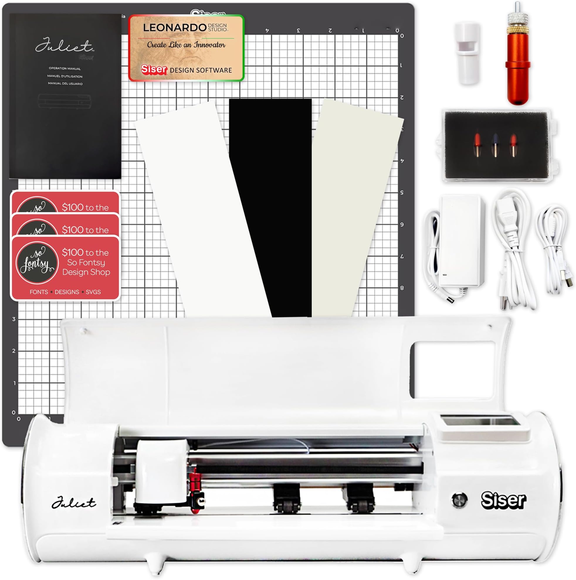 Juliet Professional Vinyl Cutter Machine Bundle with Design Software & Designs