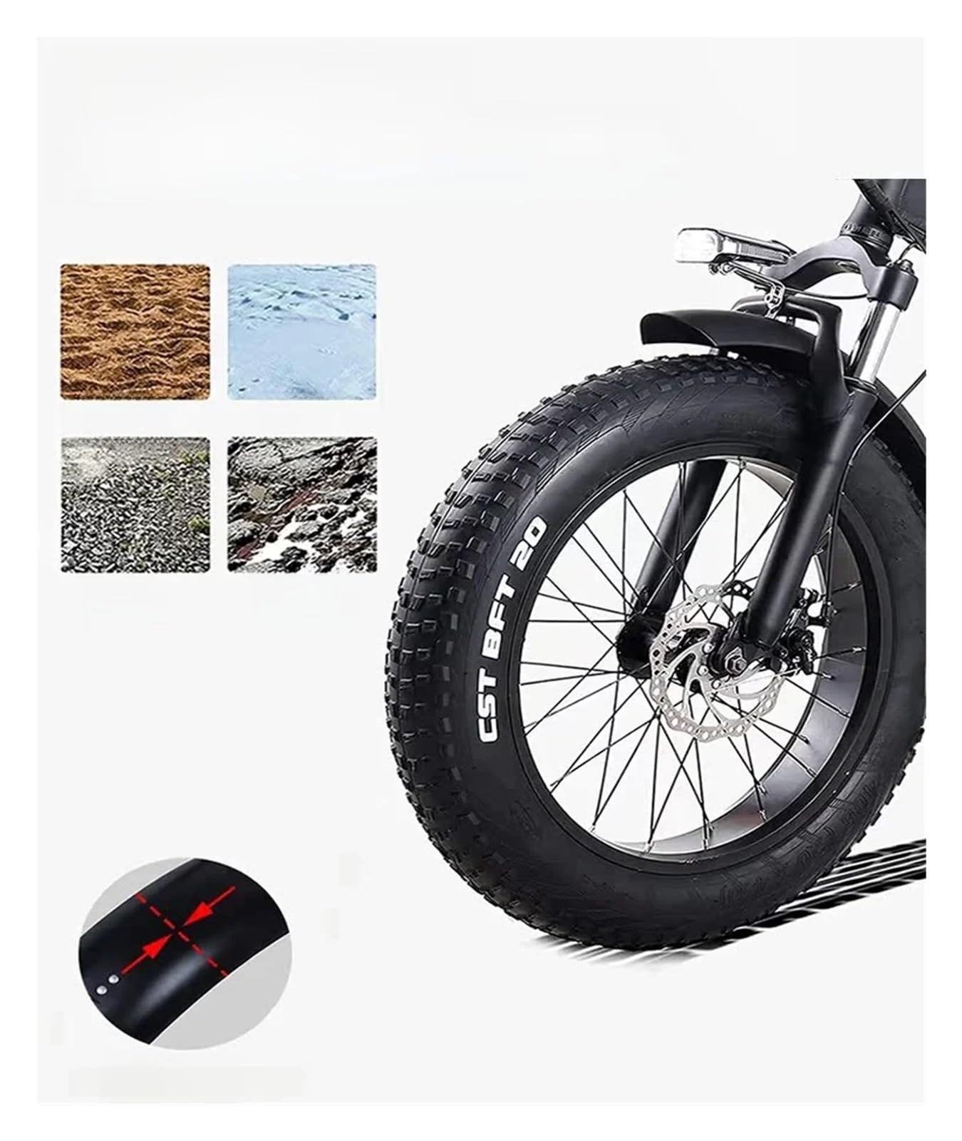 Fahrrad Schutzblech Fat Tire Mountainbike Volle Abdeckung 20/24/26 Zoll X 4,0 Breite Fahrrad Muuard Schneemobil All Inclusive Schutz