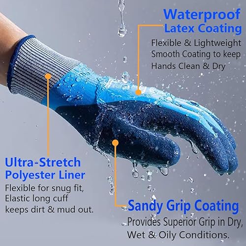 Miniatura 2 de Waterproof Work Gloves, Double Coated, Superior Grip