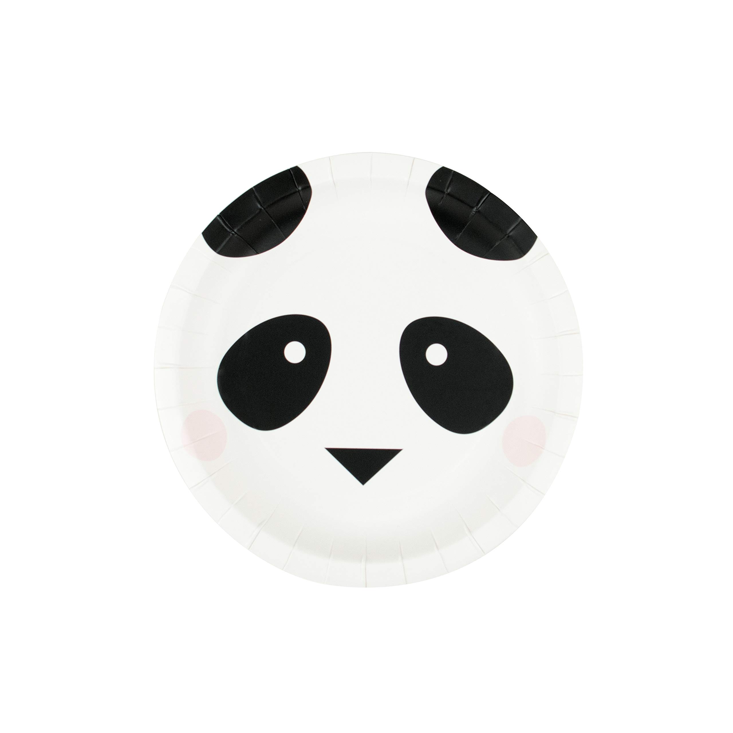 My MLD-ASMINPAND Paper Plates 8 Pieces Set in Mini Panda Print, Multicolour